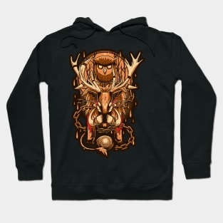 owl and deer Hoodie